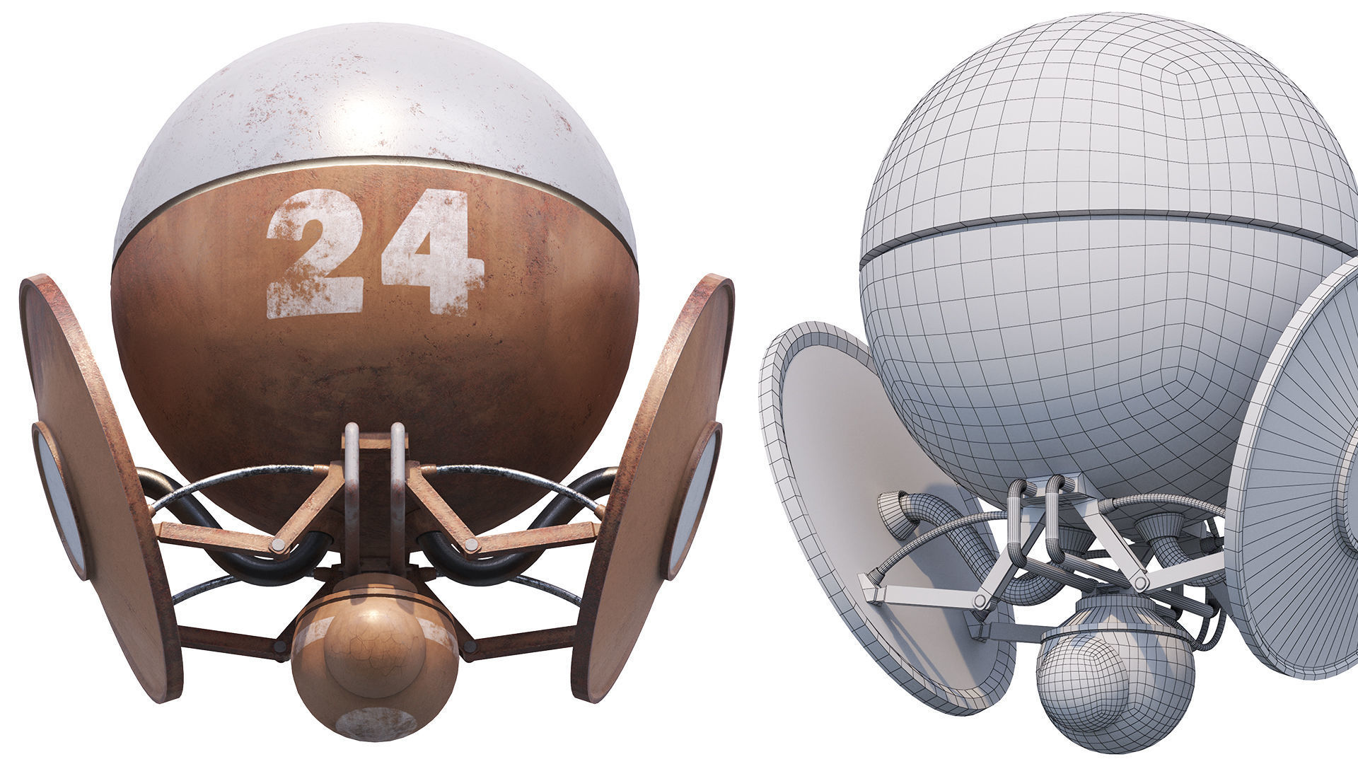 Reconnaissance drone Low-poly 3D model_5