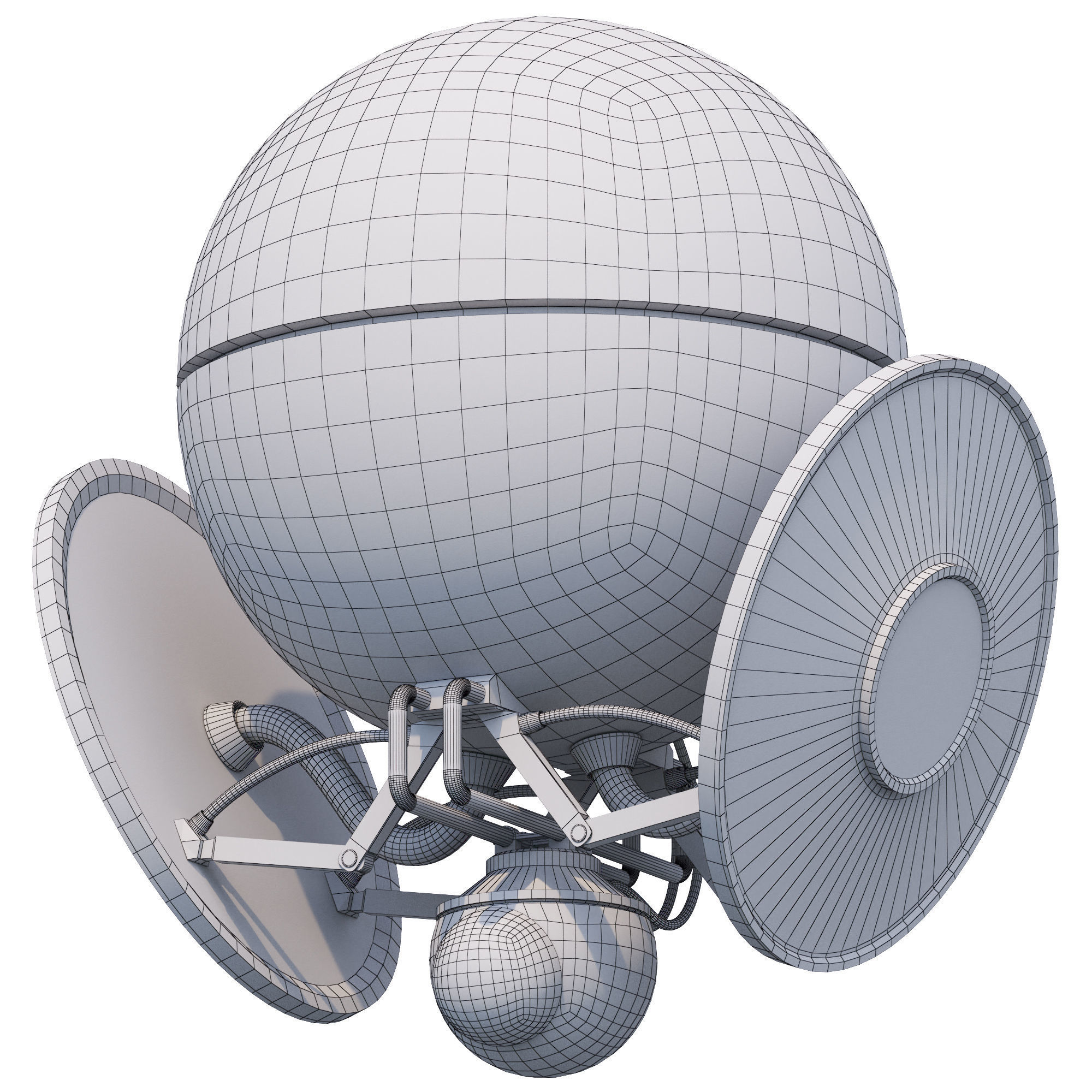 Reconnaissance drone Low-poly 3D model_6