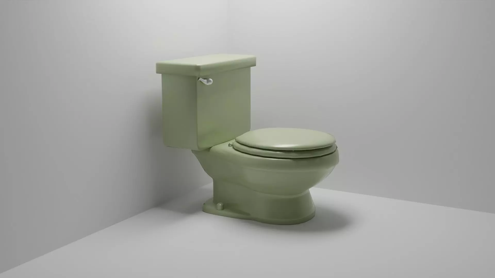 Avocado-Green Toilet 3D model_0