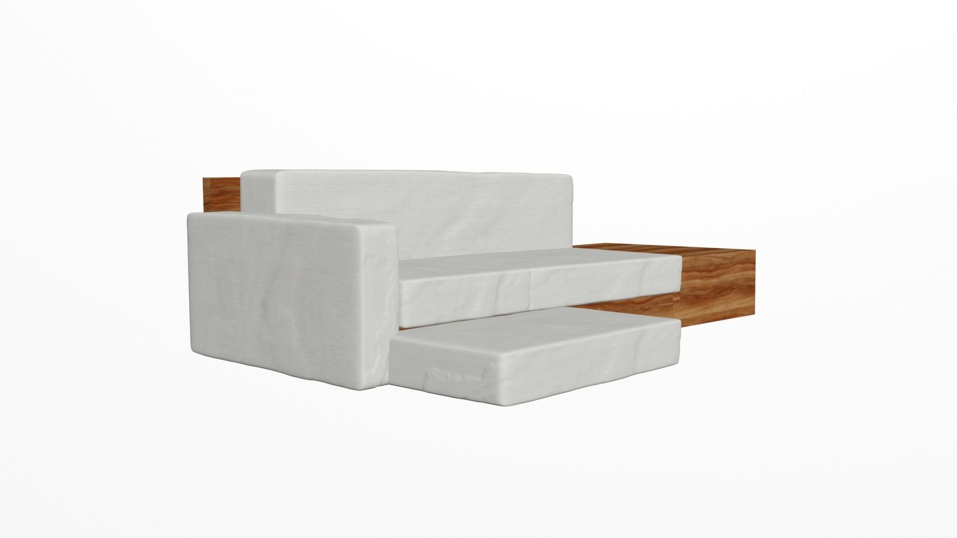 sofa in modern style minimalism Low-poly 3D model_2