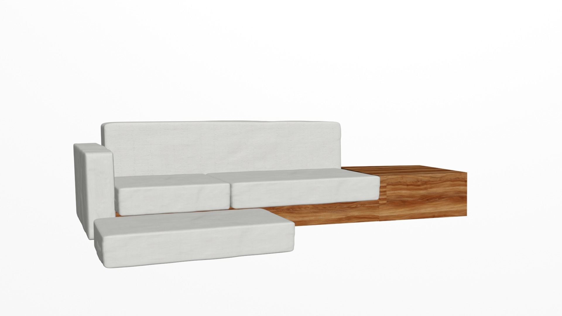 sofa in modern style minimalism Low-poly 3D model_1