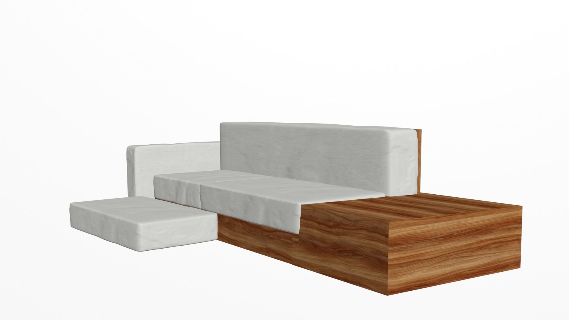 sofa in modern style minimalism Low-poly 3D model_3