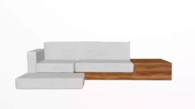 sofa in modern style minimalism Low-poly 3D model