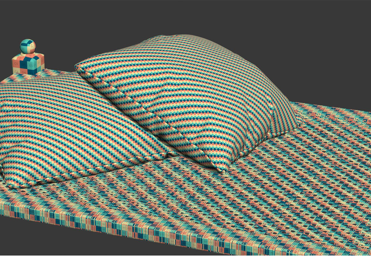 Laila rattan ottoman  3D model_8