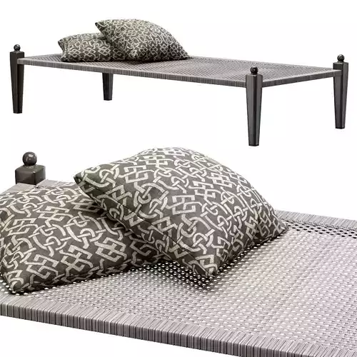 Laila rattan ottoman  3D model