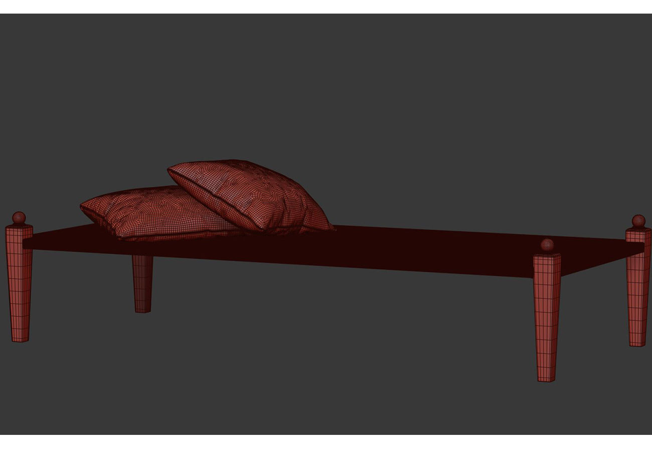 Laila rattan ottoman  3D model_10