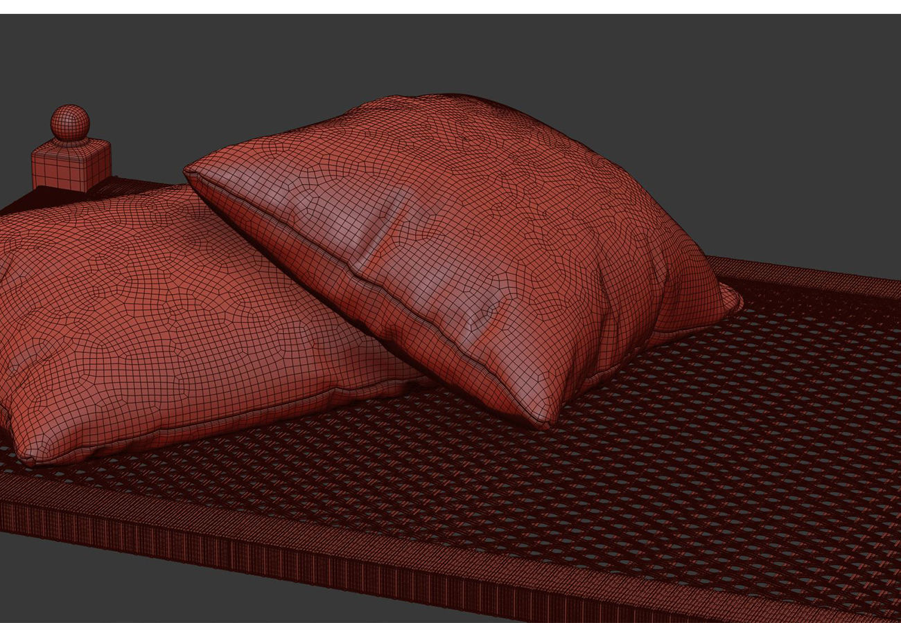 Laila rattan ottoman  3D model_7