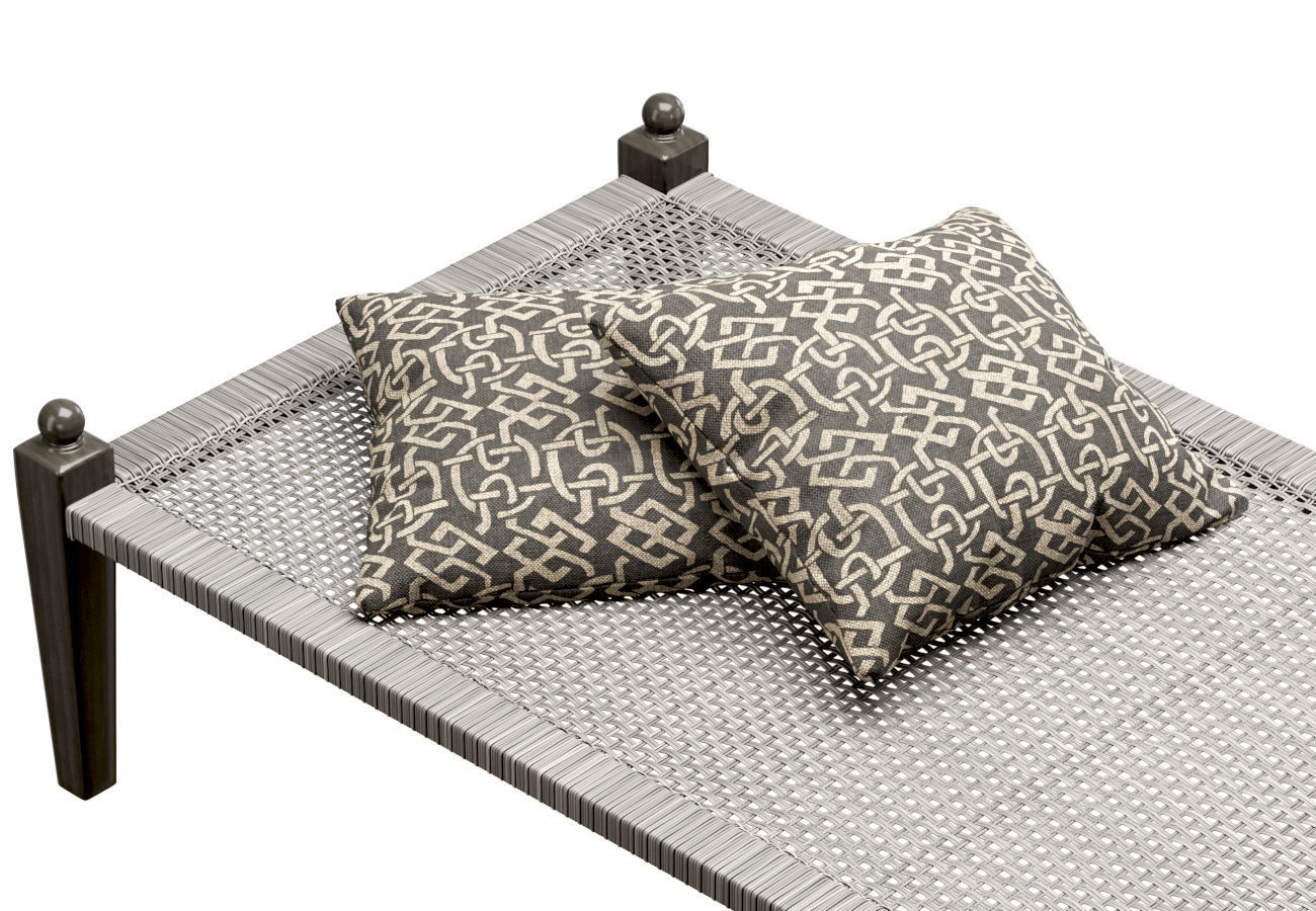 Laila rattan ottoman  3D model_4