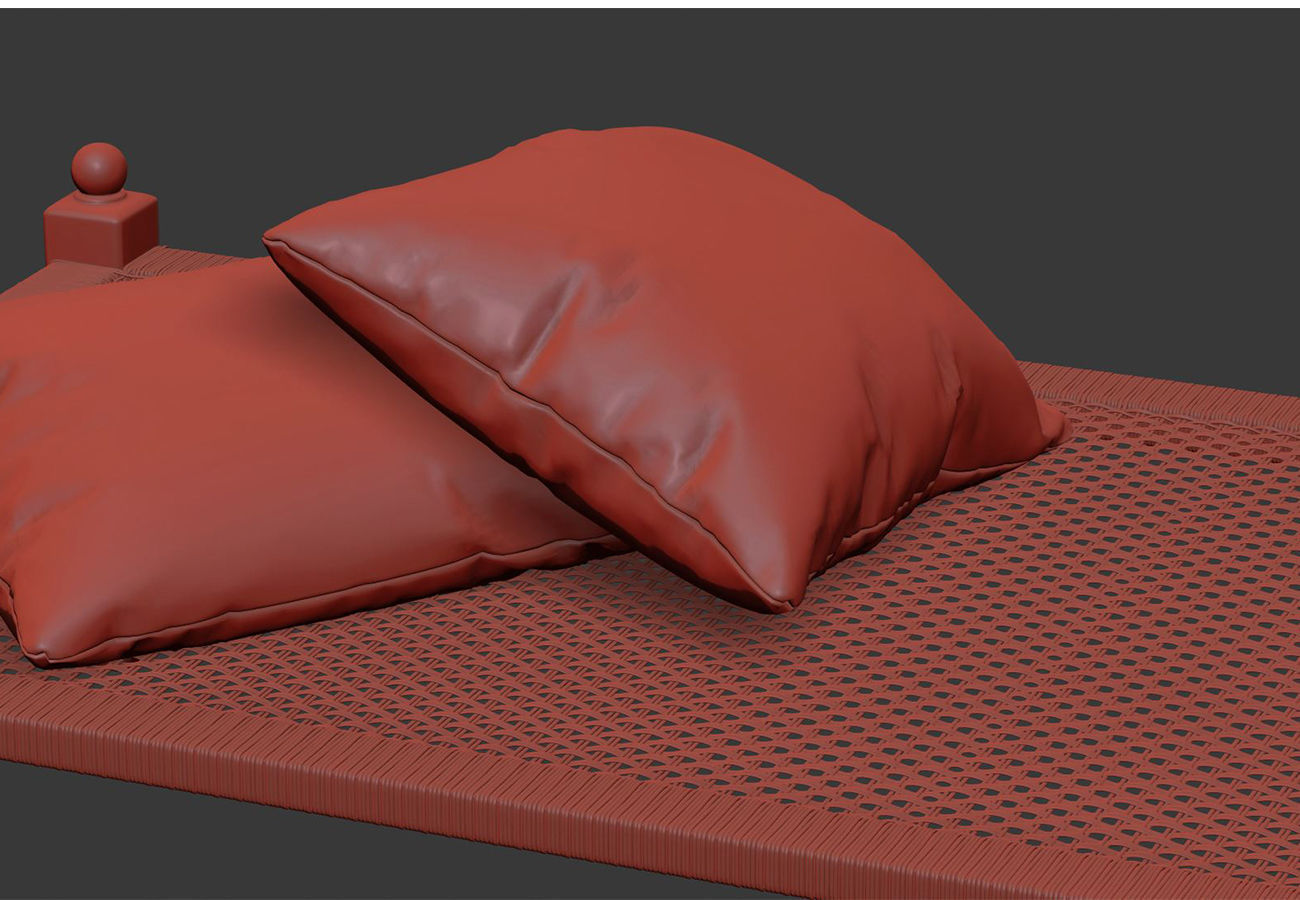 Laila rattan ottoman  3D model_6