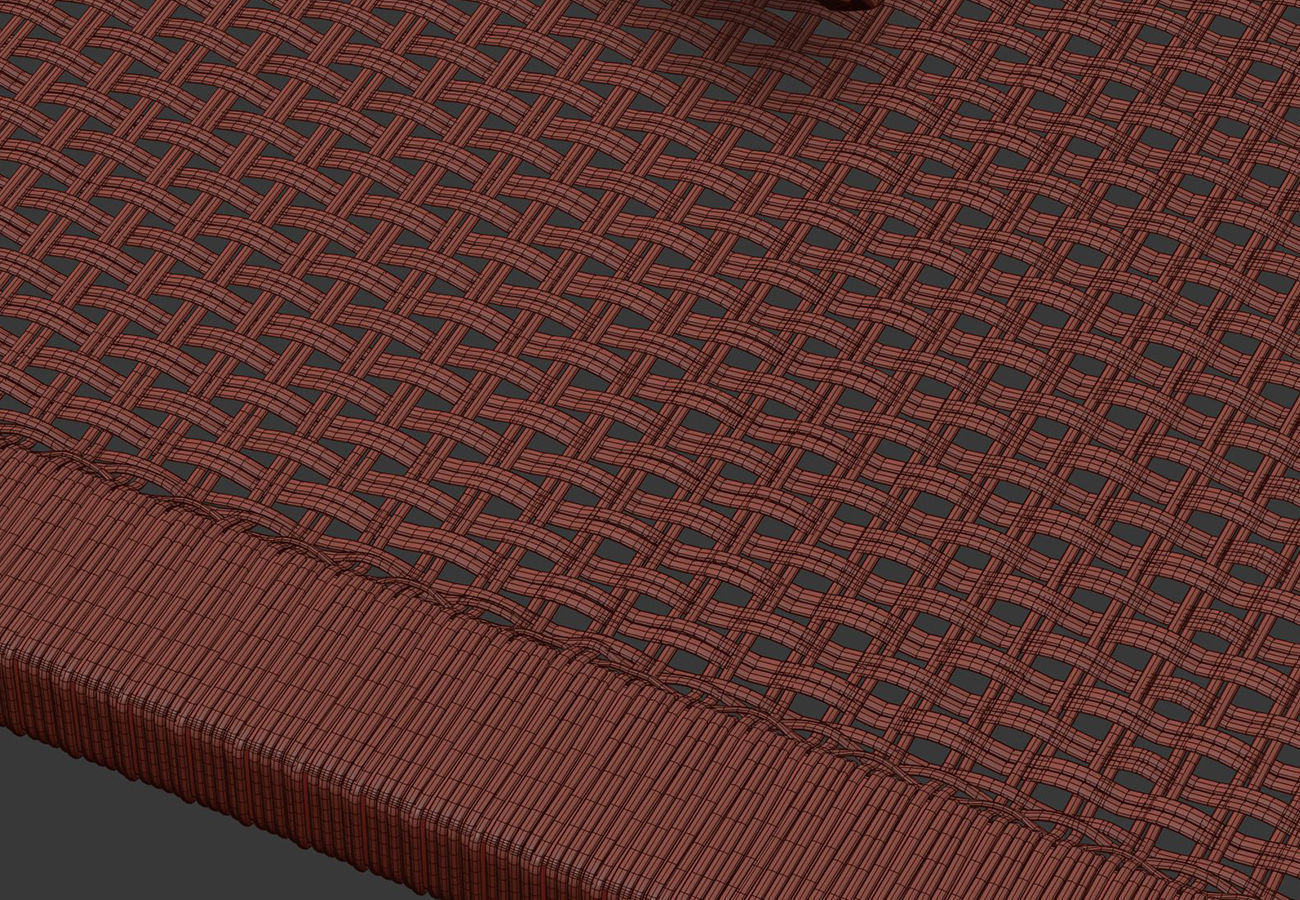 Laila rattan ottoman  3D model_9