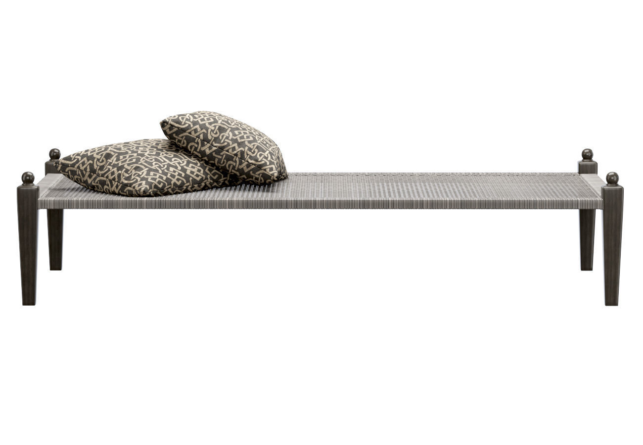 Laila rattan ottoman  3D model_3