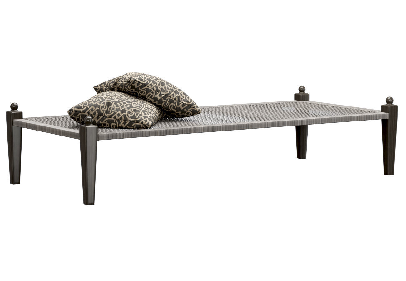 Laila rattan ottoman  3D model_5