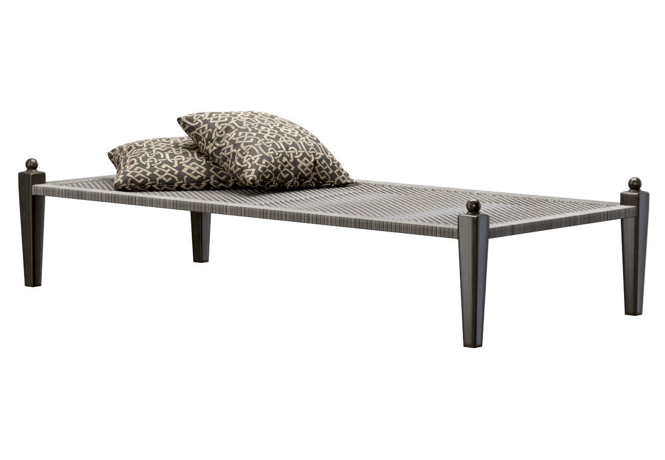 Laila rattan ottoman  3D model_1