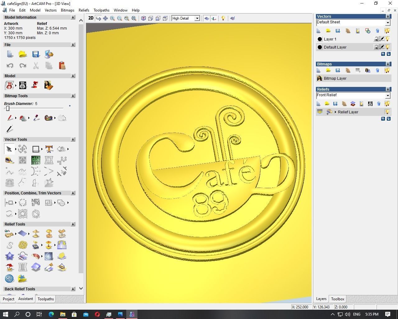 Cafe Sign 3D model_2