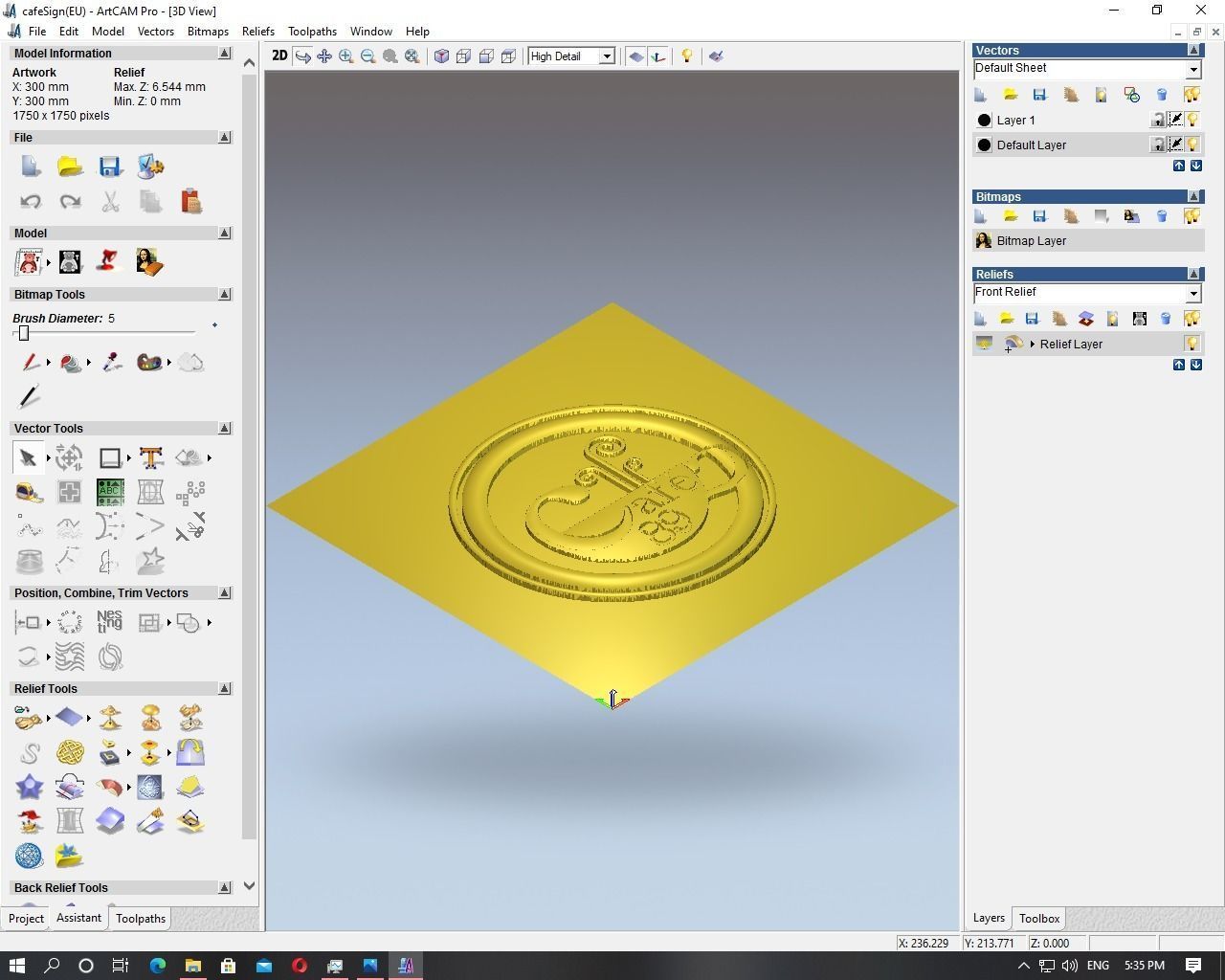 Cafe Sign 3D model_1