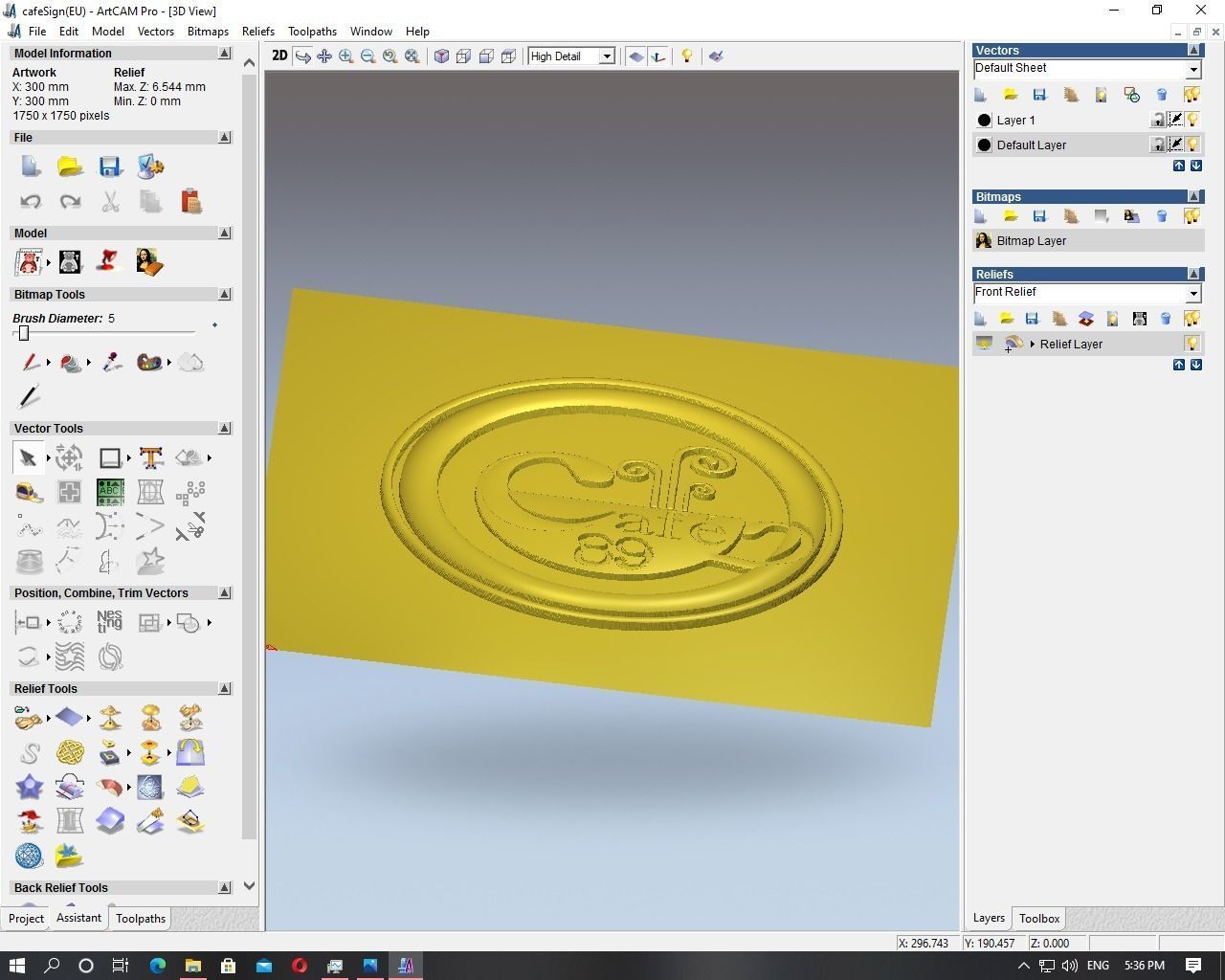 Cafe Sign 3D model_3