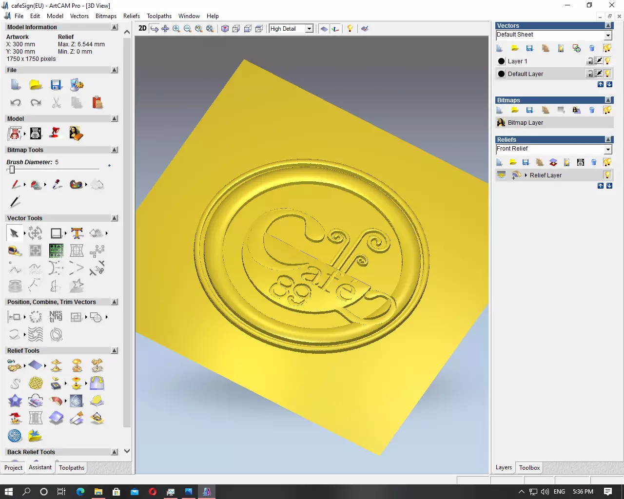 Cafe Sign 3D model_0