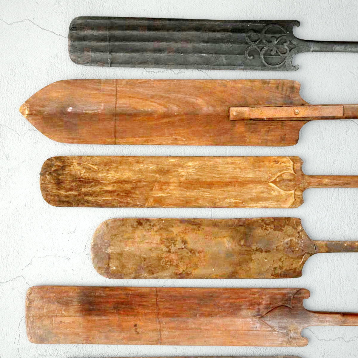 Boating Oars From Kerala 3D model_4