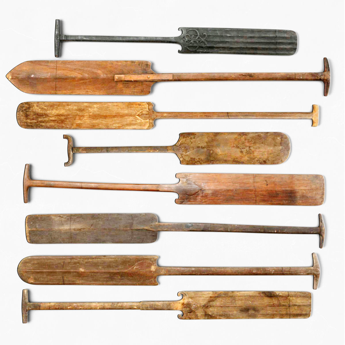 Boating Oars From Kerala 3D model_1