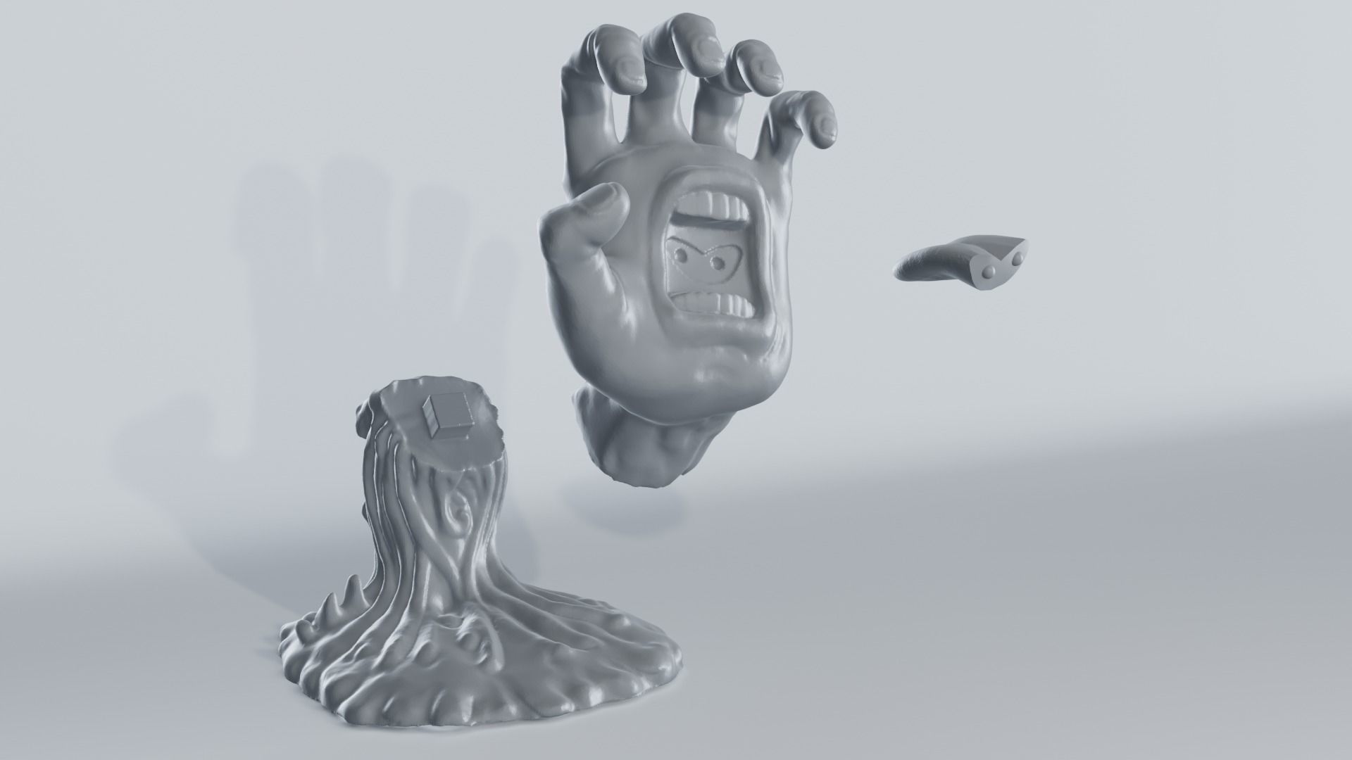 Screaming Hand 3D print model_5