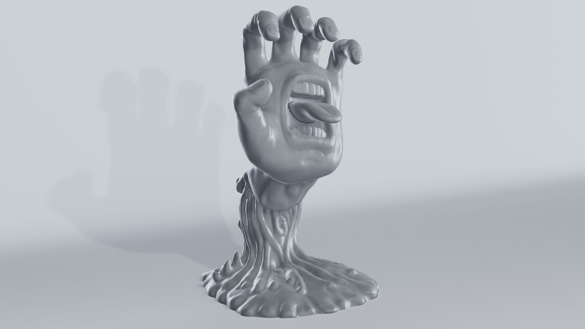 Screaming Hand 3D print model_4