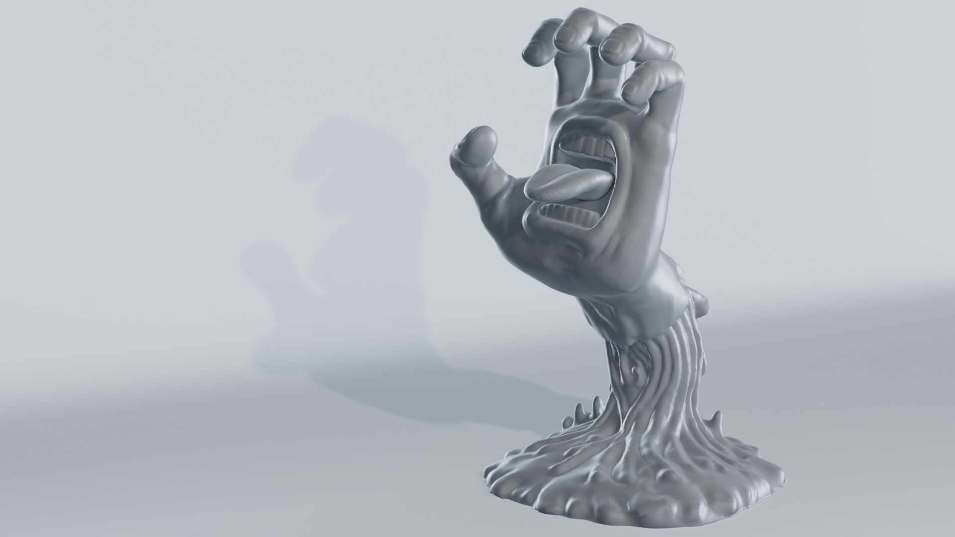 Screaming Hand 3D print model_2