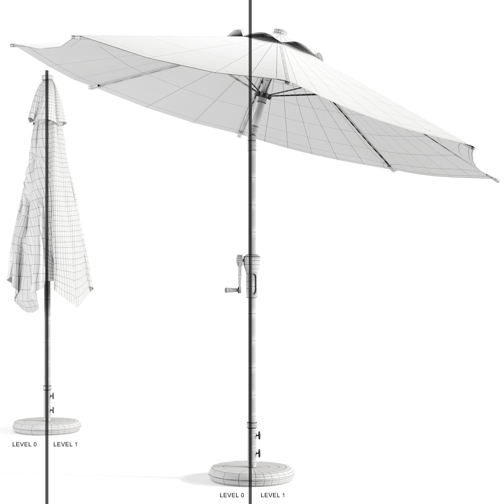PARAS Umbrella Low-poly 3D model_7