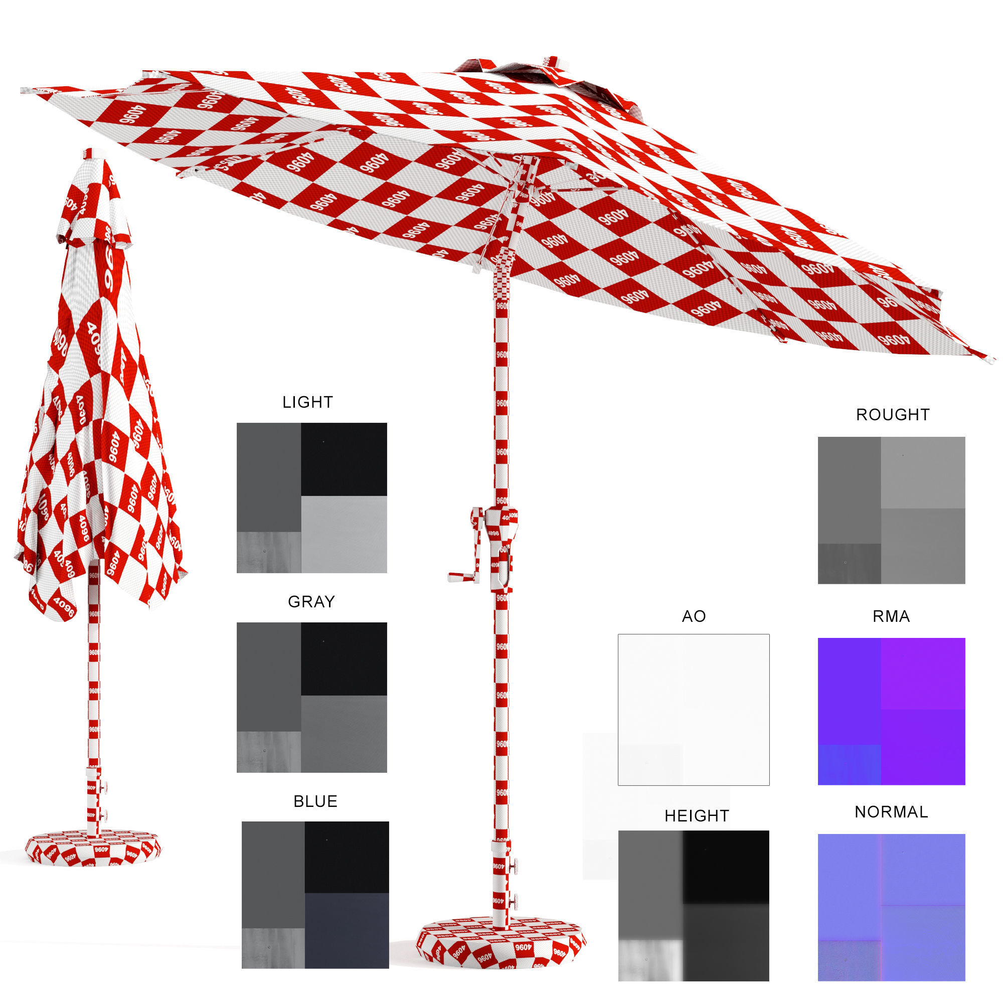 PARAS Umbrella Low-poly 3D model_8