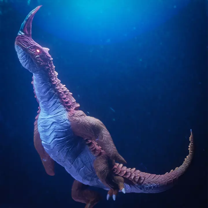 Oceanic serpentine dragon made in blender 3D model_0