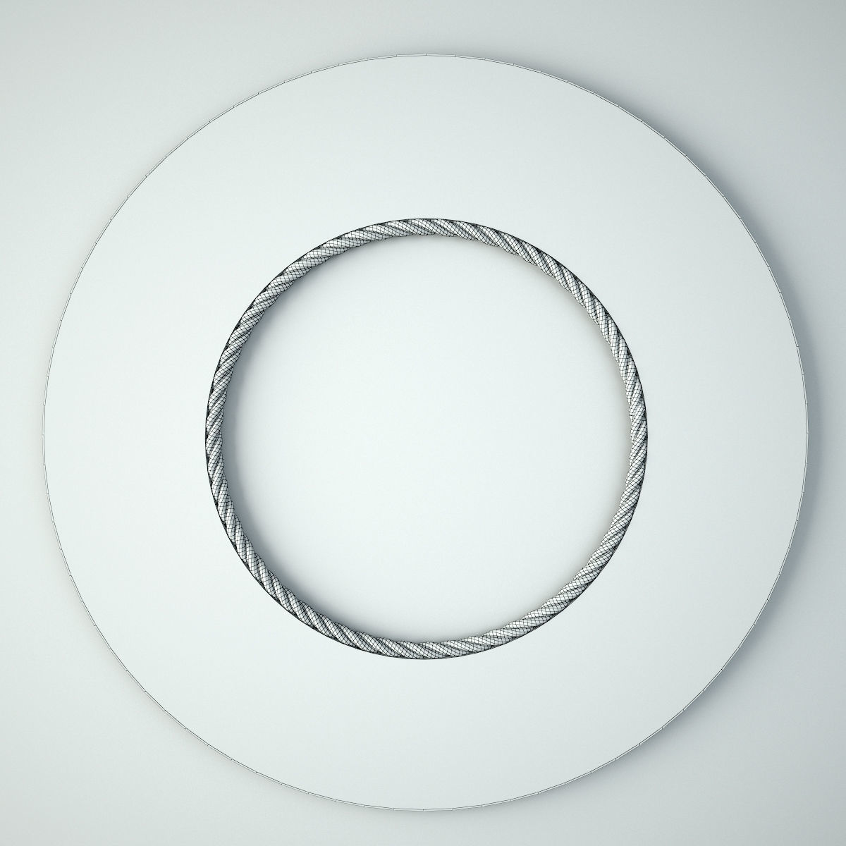 Salvaged Round Wood Mirror 3D model_2