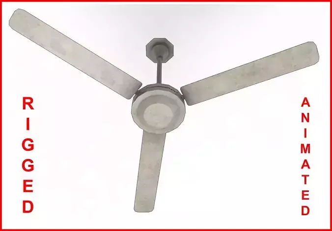 Ceiling Fan Gaming Animated Low-poly 3D model