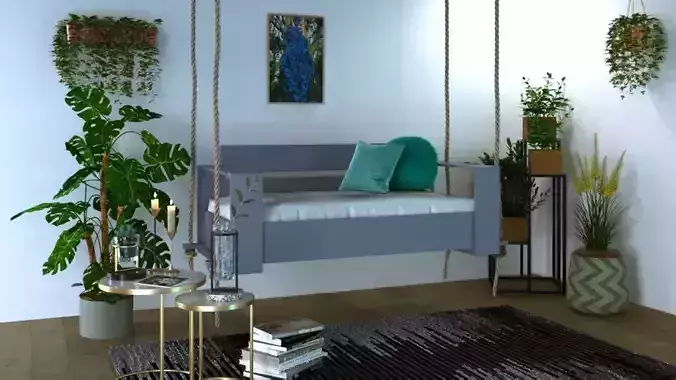 Modern Sofa Swing Low-poly 3D model