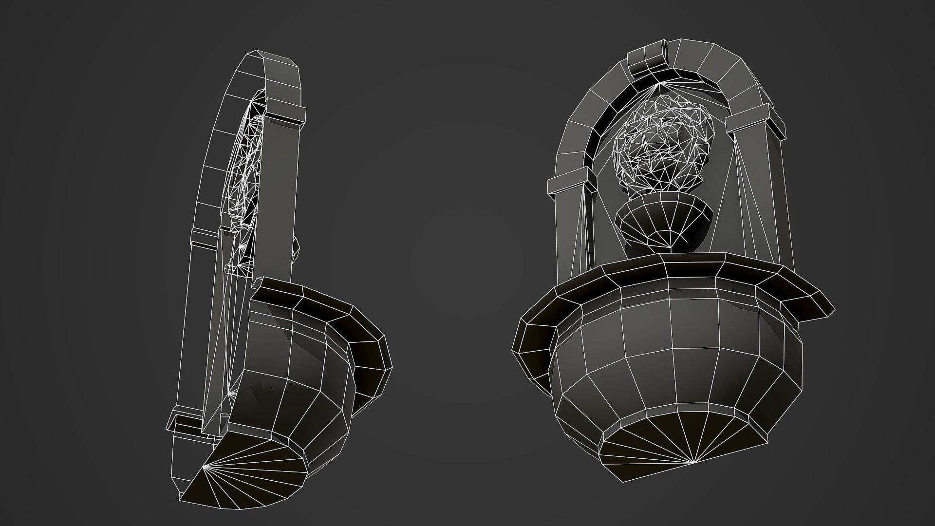 Wall Fountain Low Poly Mobile Ready Low-poly 3D model_6