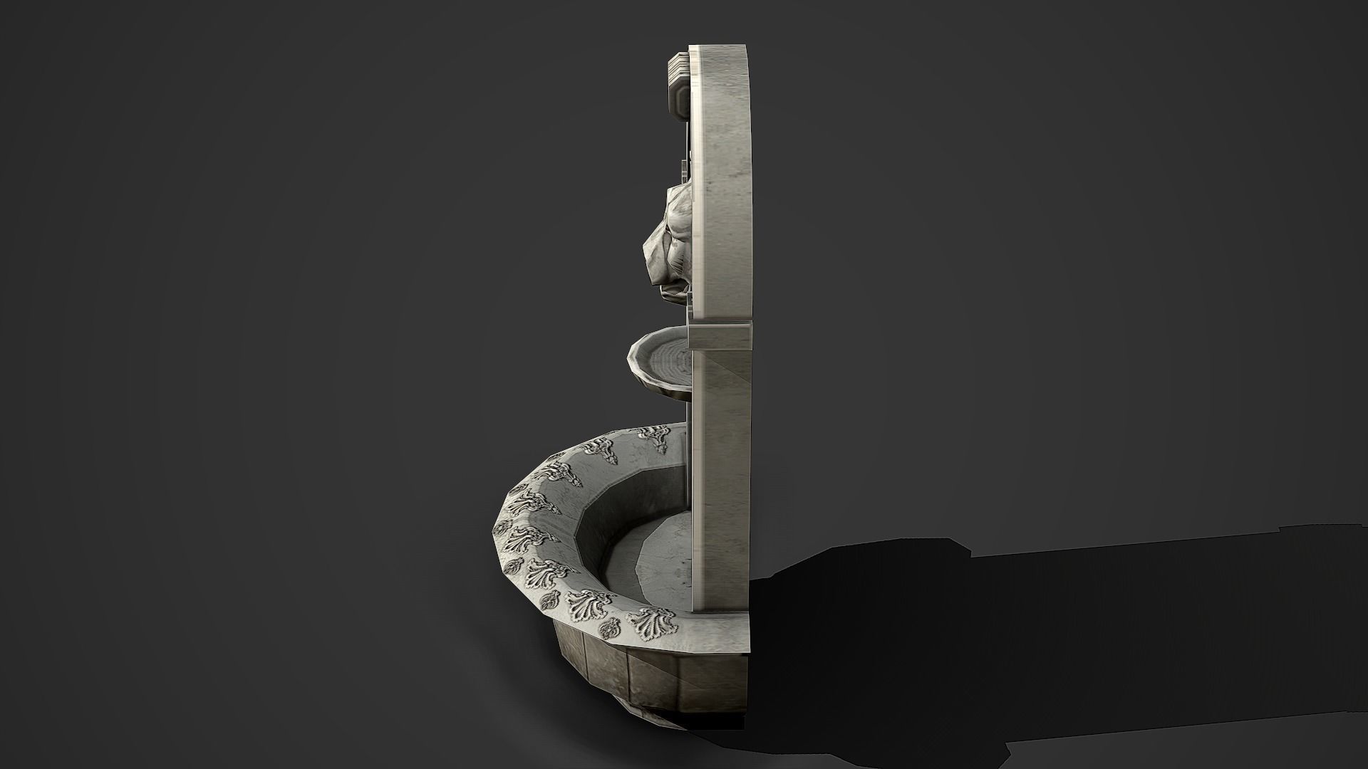 Wall Fountain Low Poly Mobile Ready Low-poly 3D model_4