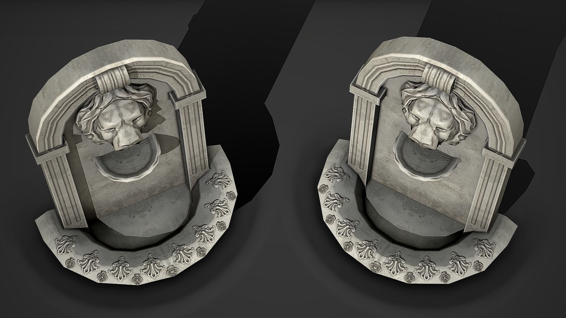 Wall Fountain Low Poly Mobile Ready Low-poly 3D model_2