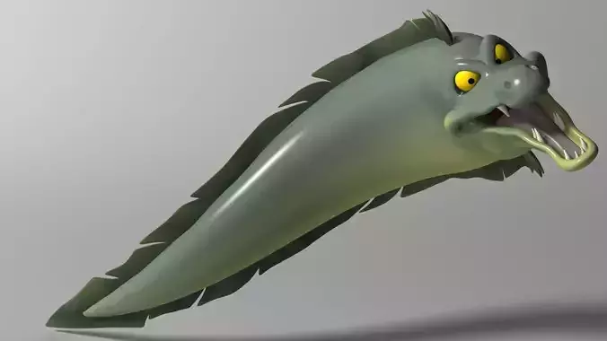Cartoon Moray eel Rigged Low-poly 3D model