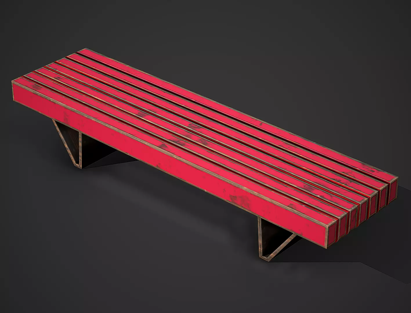 Street Bench 01 - Low Poly Mobile Ready Low-poly 3D model_0