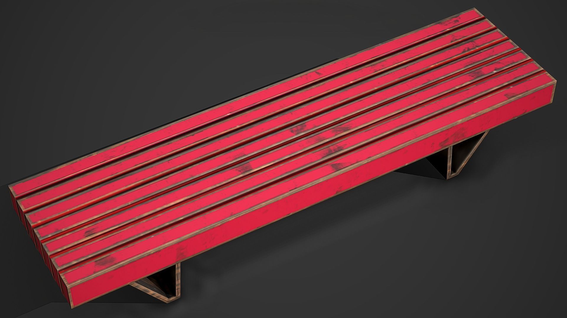 Street Bench 01 - Low Poly Mobile Ready Low-poly 3D model_4
