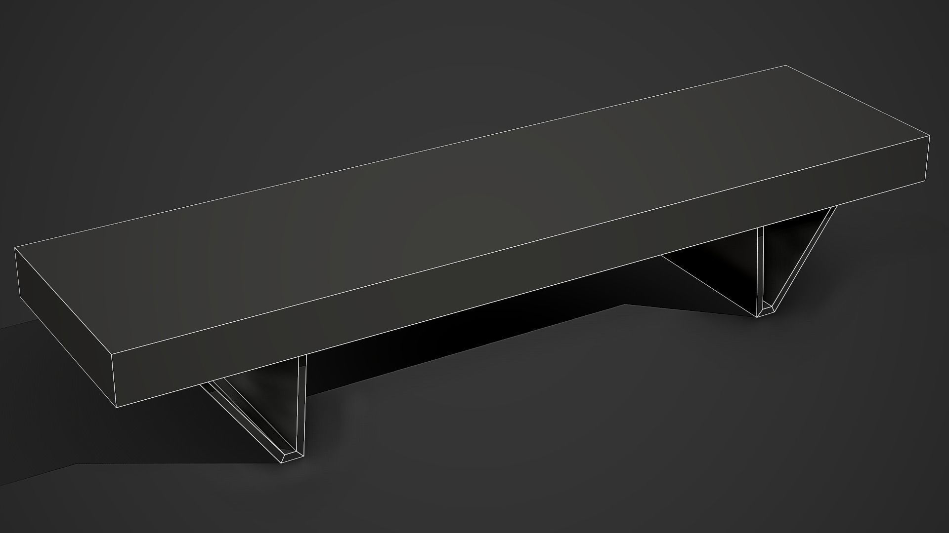 Street Bench 01 - Low Poly Mobile Ready Low-poly 3D model_5