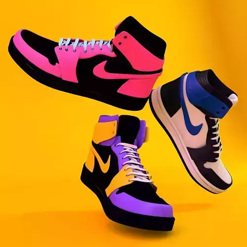 Nike high tops retro Free 3D model