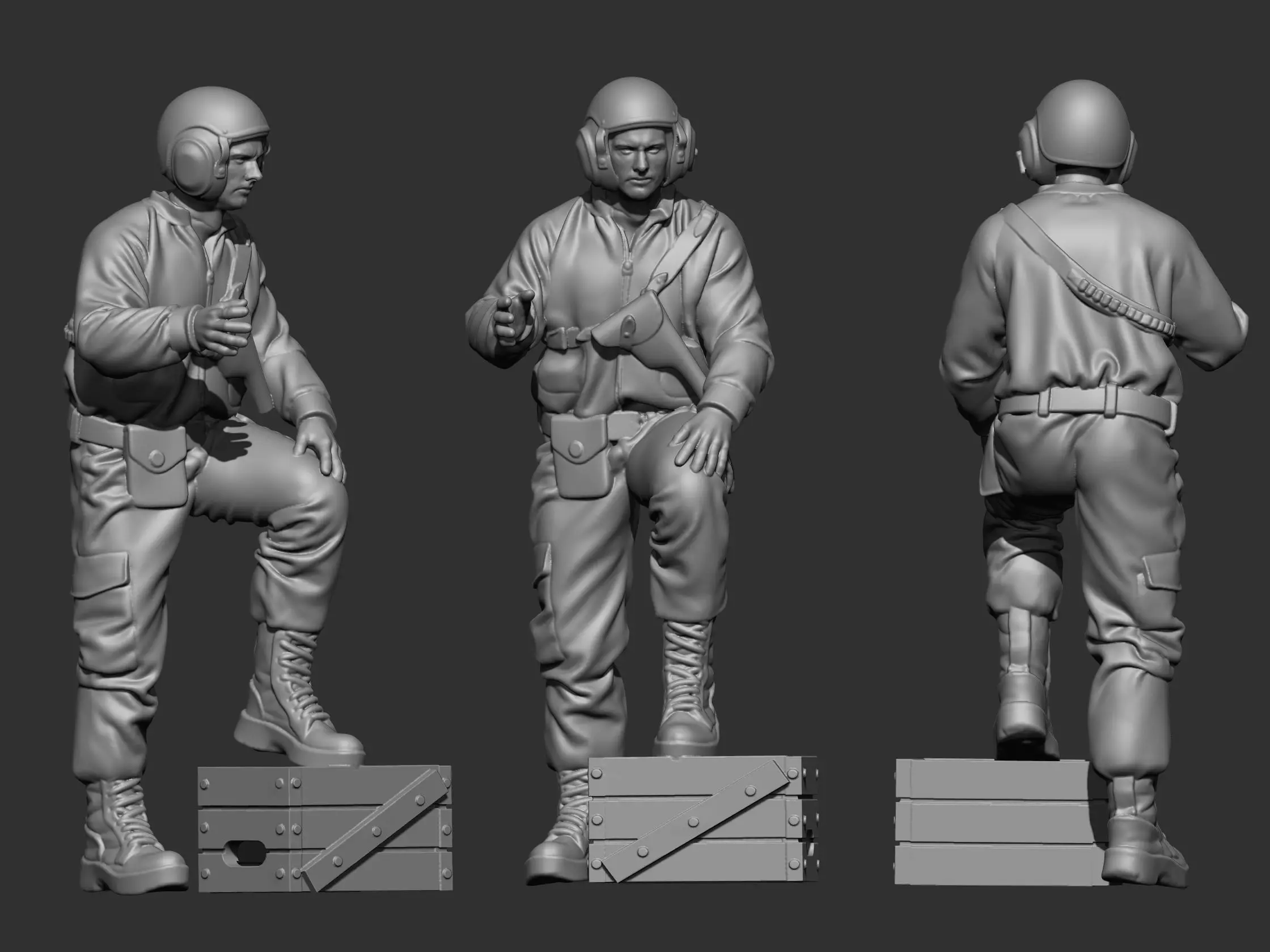 USA tank crew ww2 8 3D print model