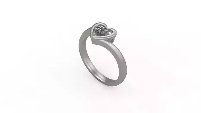 Woman Heart Solitaire Ring 284