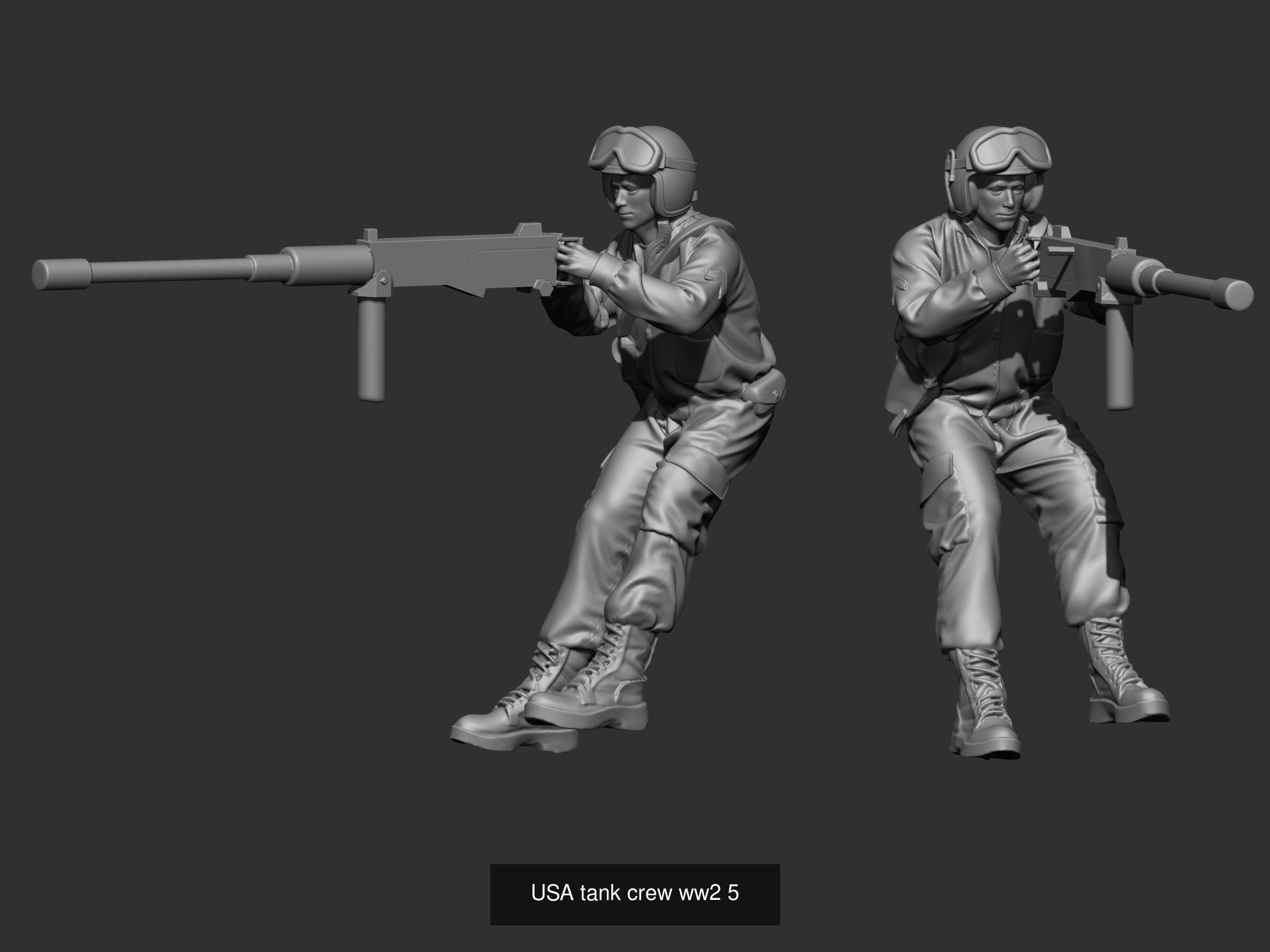 USA tank crew ww2 45 3D Model Collection _5