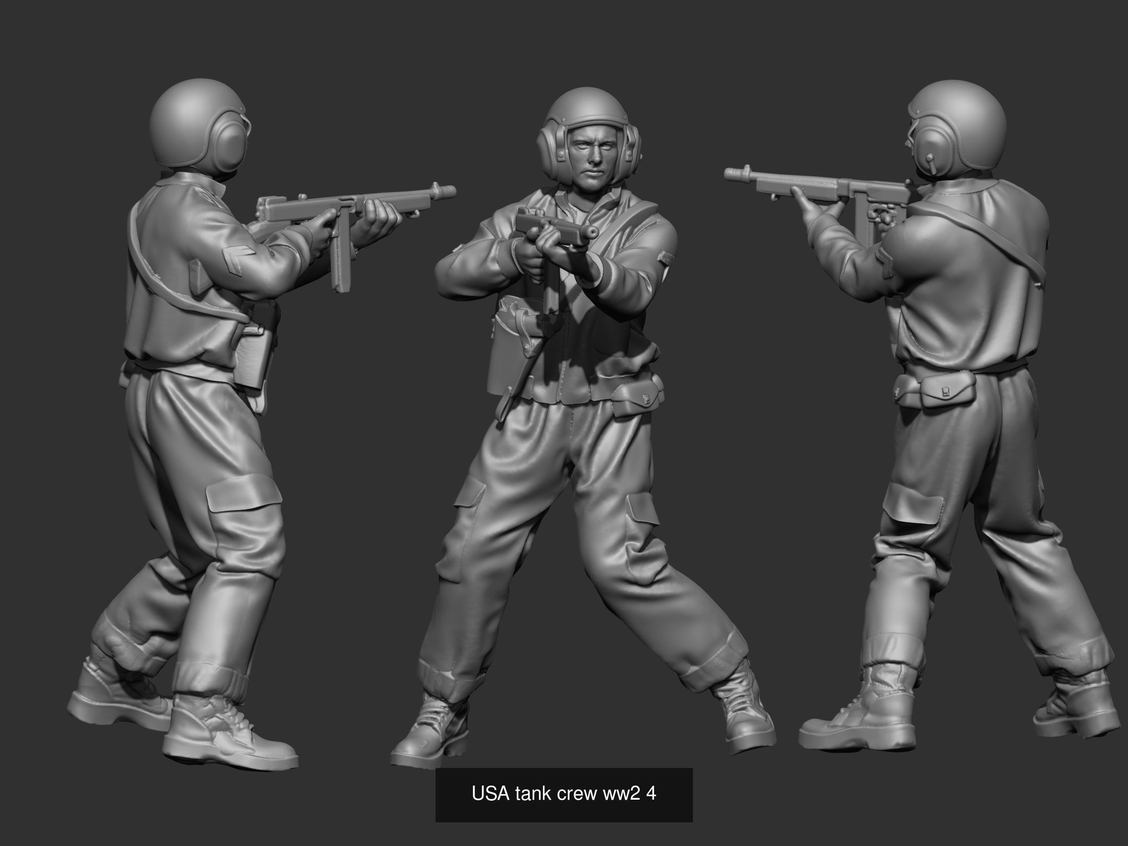 USA tank crew ww2 45 3D Model Collection _3