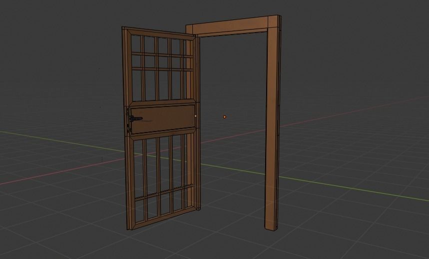 Door prison Low-poly 3D model_4
