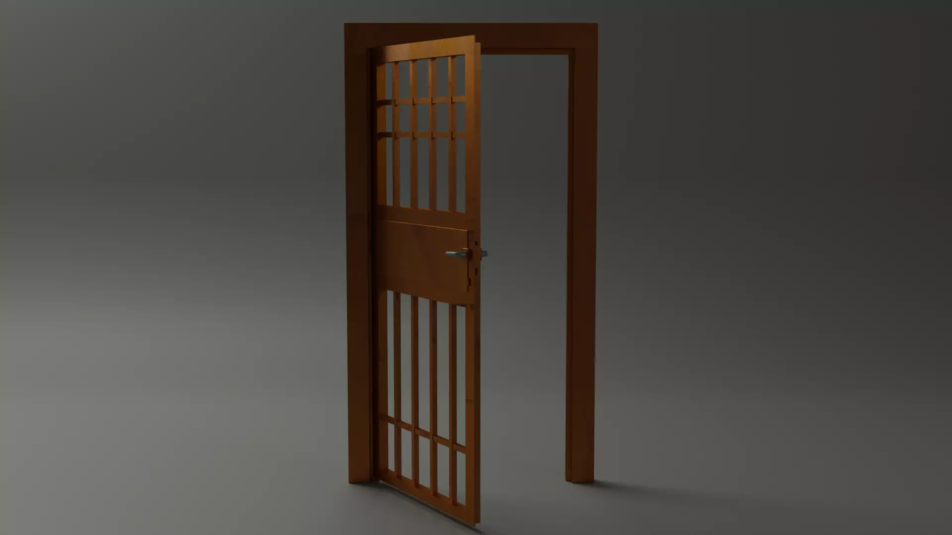 Door prison Low-poly 3D model_0