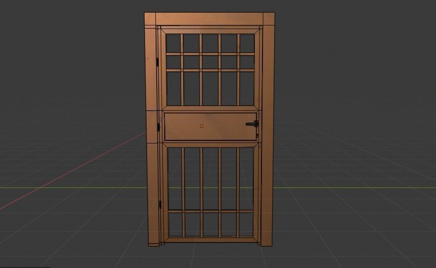 Door prison Low-poly 3D model_3