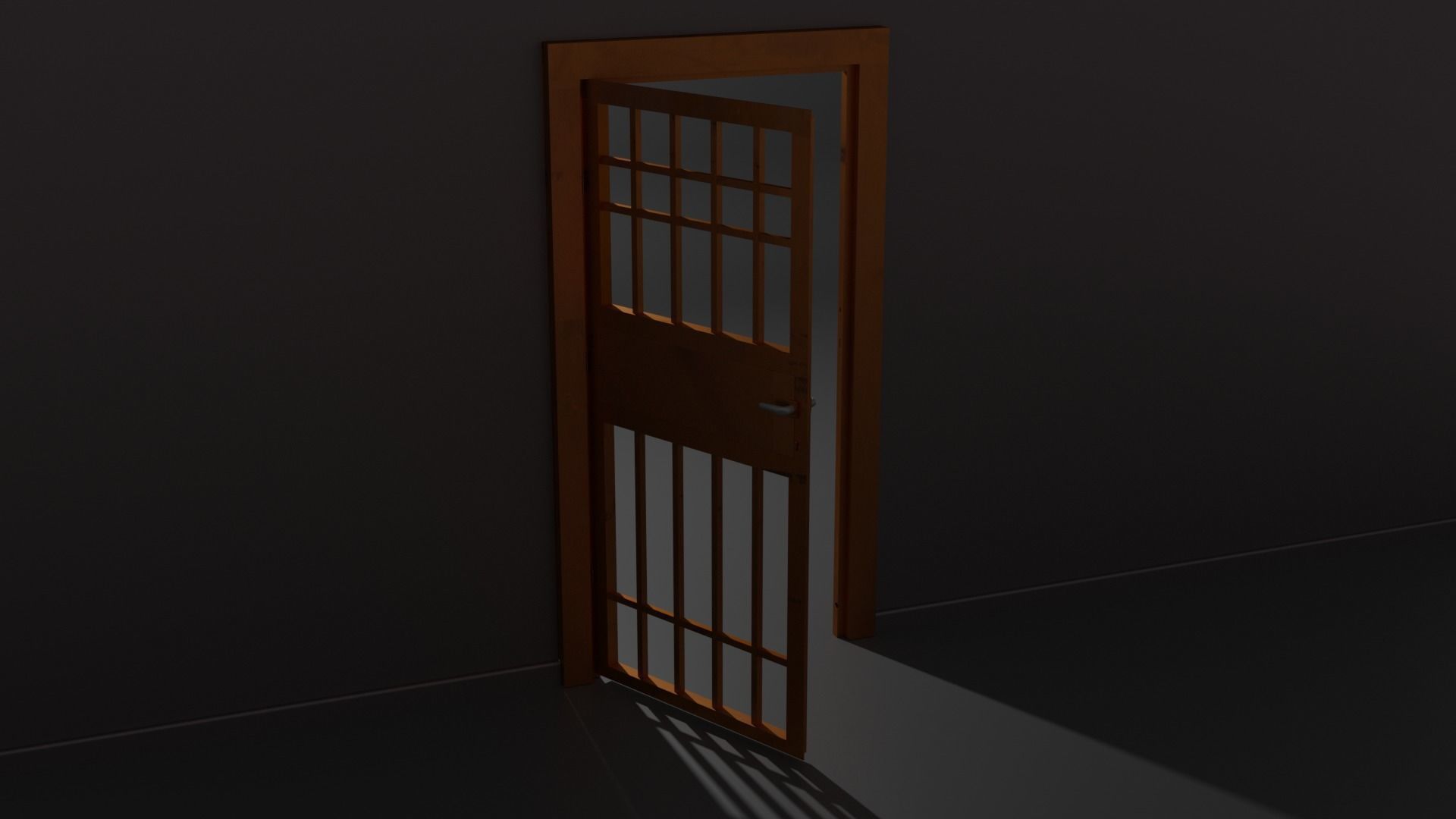 Door prison Low-poly 3D model_2