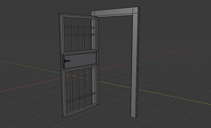 Door prison Low-poly 3D model_5