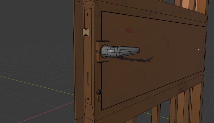 Door prison Low-poly 3D model_8